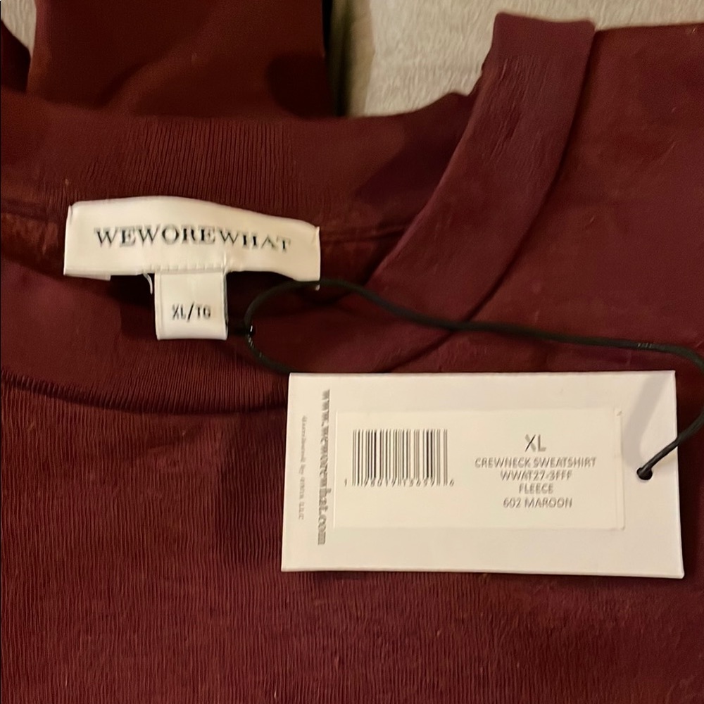 WeWoreWhat Maroon Crewneck Sweatshirt XL